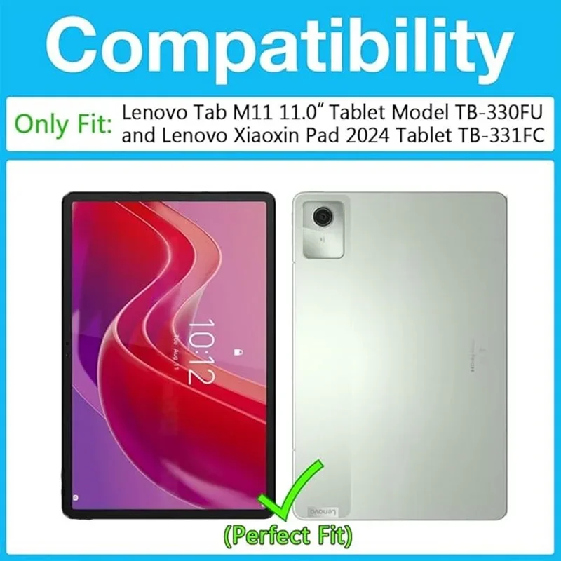 Lenovo Idea Tab 11 Plus Clear Acrylic Folding Stand Case with Pen Holder