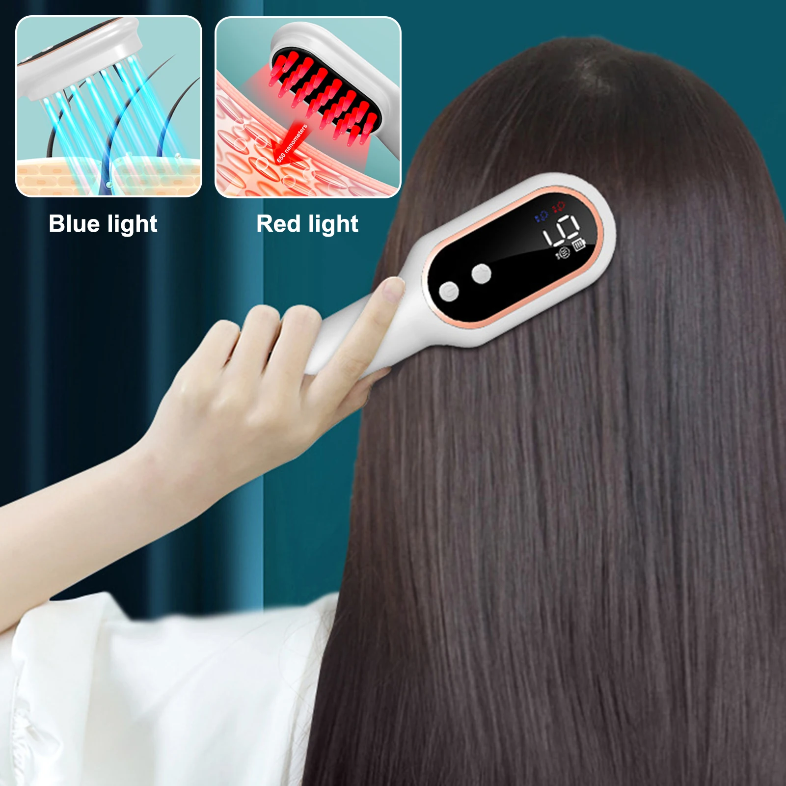 Scalp Massager Brush Microcurrent Electric Scalp Massage Head Scratcher Hair Oil Applicator Multi-Functional Care Comb