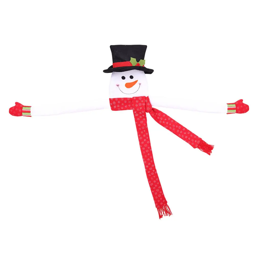 Christmas Snowman Santa Claus Christmas Tree Topper Hat Pendant With Scarf Hat Outdoor Home New Year Christmas Tree Decoration