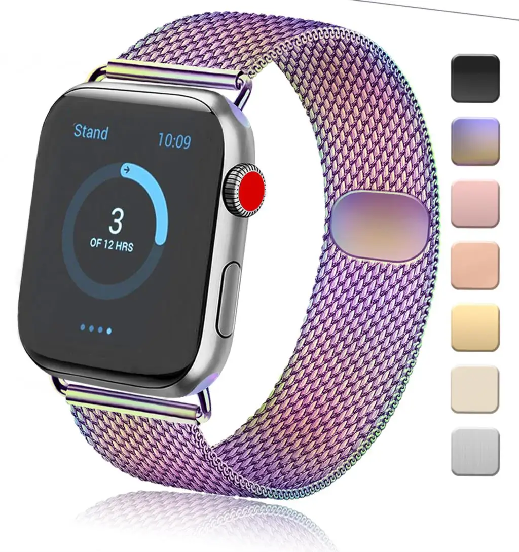 

Milanese Strap For Apple watch band 7 41mm 45mm Metal Magnetic Bracelet Watchband For iWatch 6 5 4 3 2 1 SE 38MM 42MM 44MM 40MM