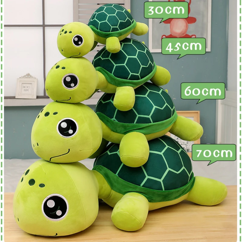 30-70cm Lovely Big Eyes Tortoise Plush Doll Toy Kawaii Soft Stuffed Animal Cushion Cartoon Small Sea Turtles Dolls for Kids Gift