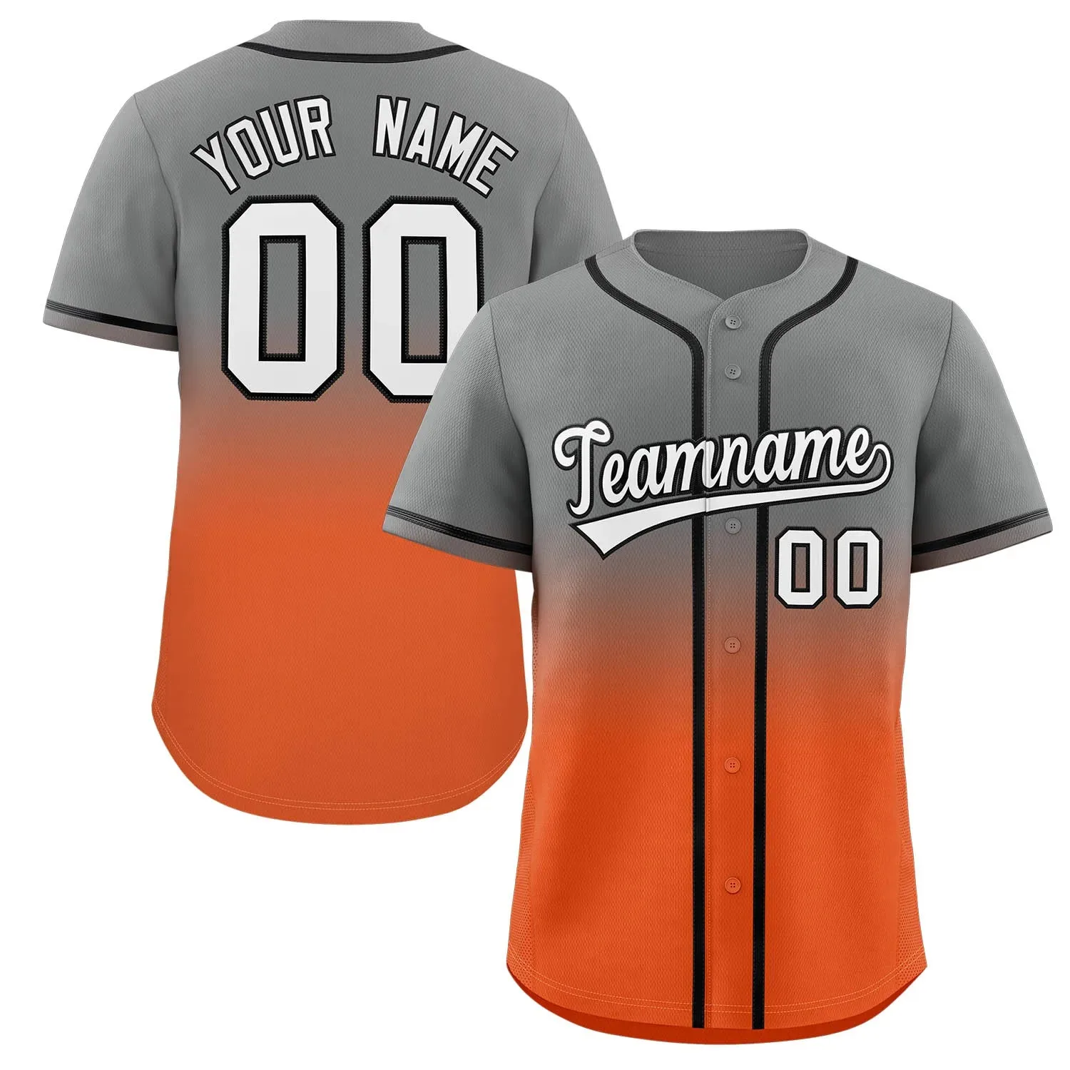 thumbnail image 1 of Camiseta de béisbol con degradado, camiseta personalizada del equipo, impresión de nombre personal, número, rayas, ropa deportiva de hip hop, camiseta de béisbol para hombres, mujeres y niños, 1 of 5