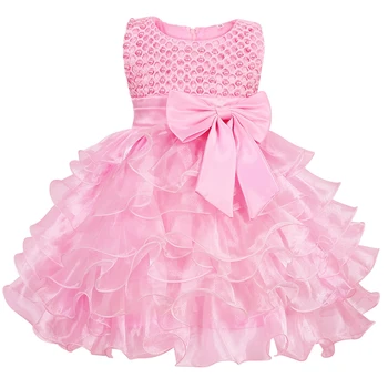 Abito con fiocco per neonato, abito tutù con fiocco per bambina con perline, abito da ballo principessa per abiti formali di Capodanno/matrimonio/compleanno/festa
