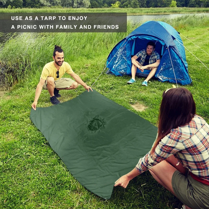 Multifunctional Raincoat Military Waterproof Rain Coat Survival Poncho Outdoor Camping Tent Mat for