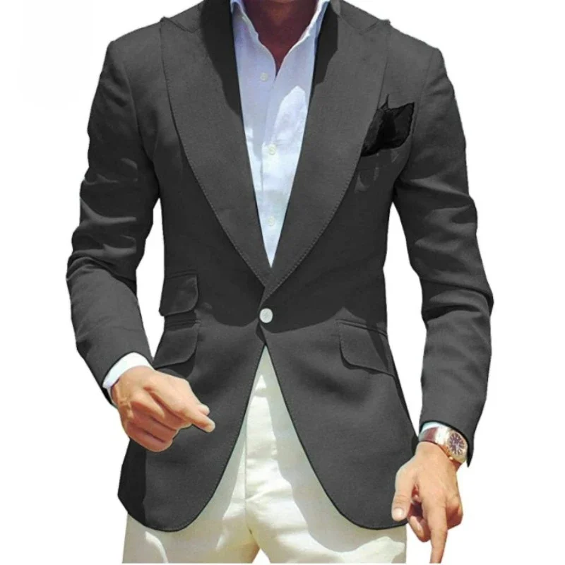 Men's Suit Set 2 Piece Best Man Dress Wedding Dress Men's Suit Set Slim Fit Formal Dress New (Blazer+Pants)