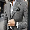 Slim Fit Men's Blazer Houndstooth Casual Italian Style Man Suit Jacket Notched Lapel 1 Pc Check Wedding Coat for Prom Party 2024 3