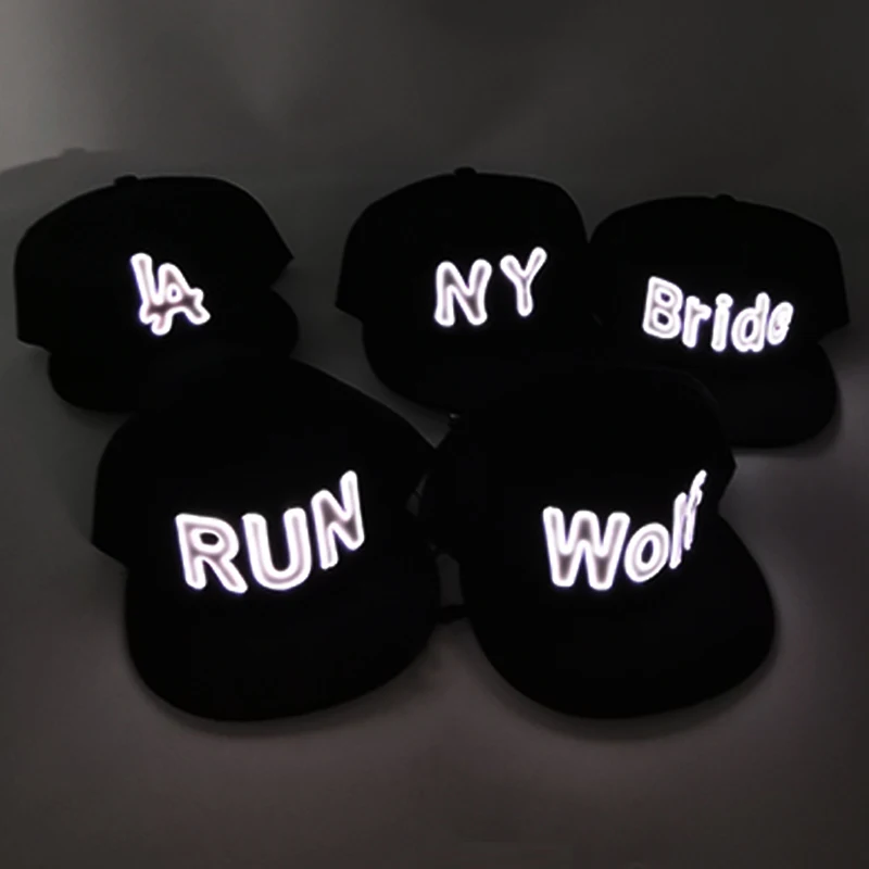 

LED Glowing Baseball Cap Novelty Gift Fluorescent Party Decorate Dance Performance Props Night Club Hip Hot Sports Hat