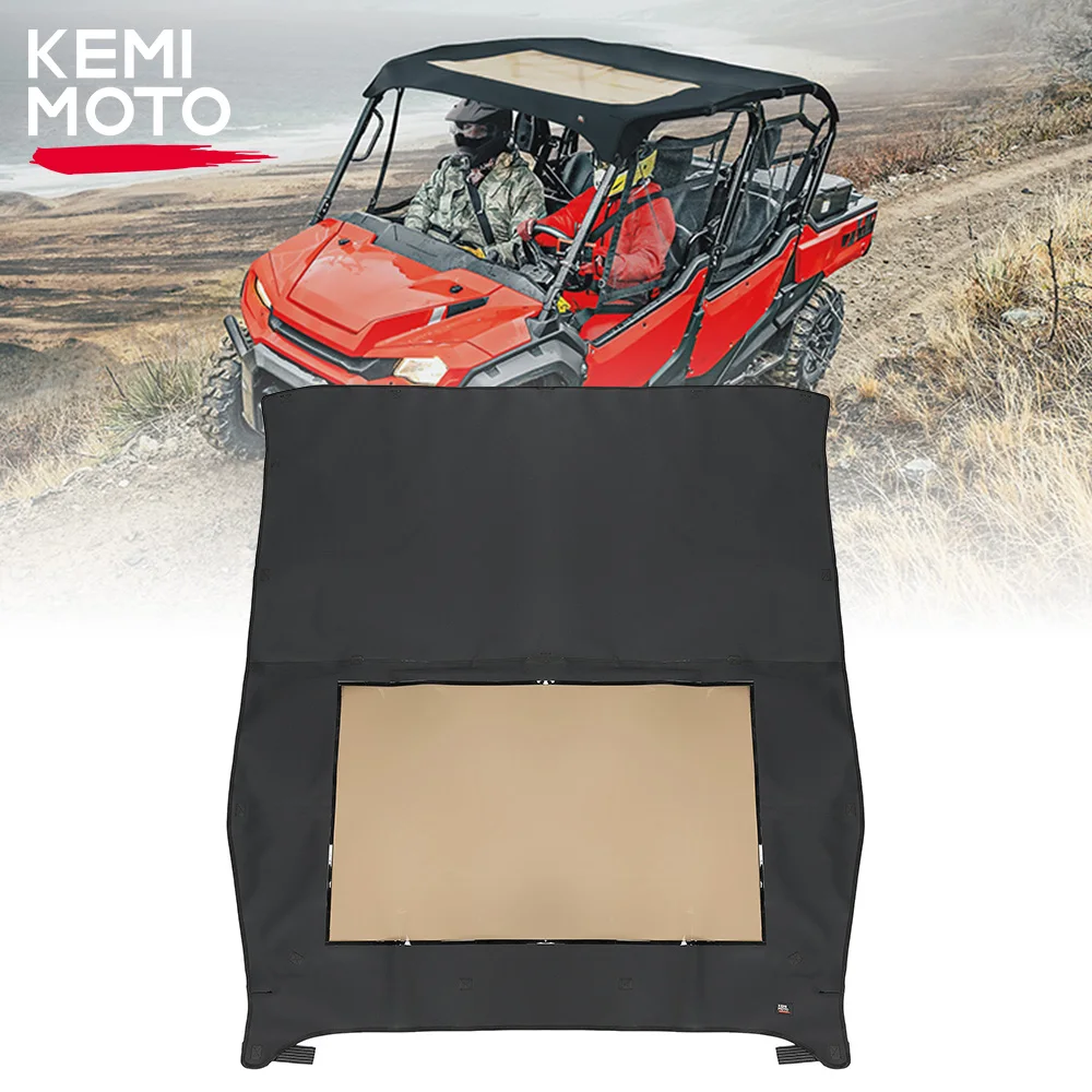 KEMIMOTO UTV Fabric Roof Soft Top Net Mesh Top Sun UV Protection Compatible with Honda Pioneer 1000-6 1000 6 2023 sansour car top sunshade cover for jeep wrangler jl 2018 roof anti uv sun protection mesh net for jeep jl wrangler accessories