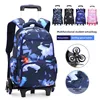 Large Capacity Spine Protection School Bag Set with Pull Rod for Primary And Middle School Boys And Girls Fashionable Nylon Back