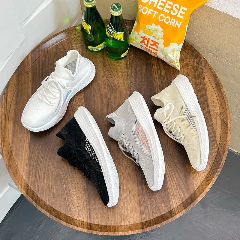 New Running Shoes Ladies Breathable Sneakers Summer Light Mesh Air Cushion Women'S Sports Shoes Outdoor Lace Up Training Shoes