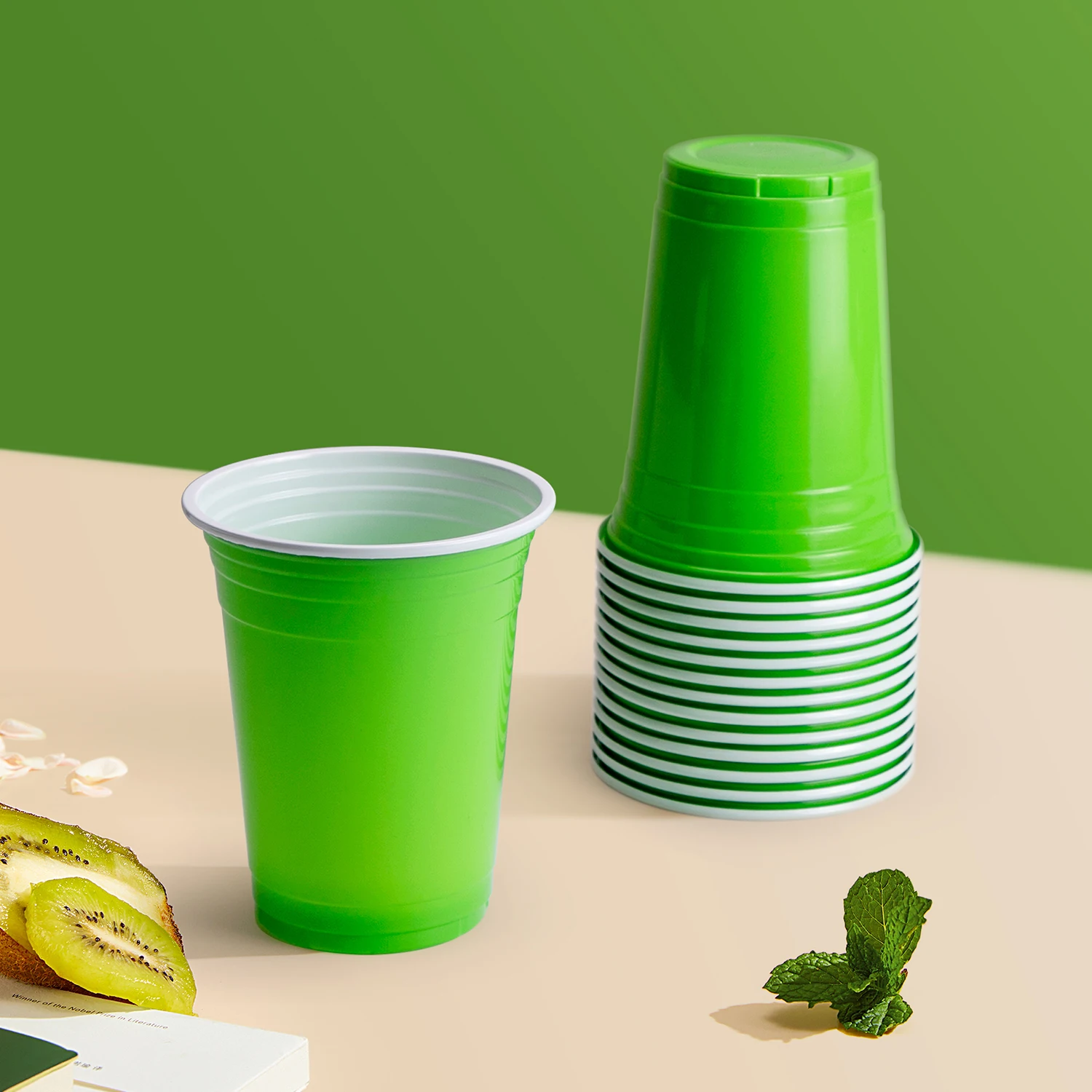 16oz Red Blue Colorful Disposable Plastic Cup Beer Ping Pong Game Cup Party Solo for Beverages