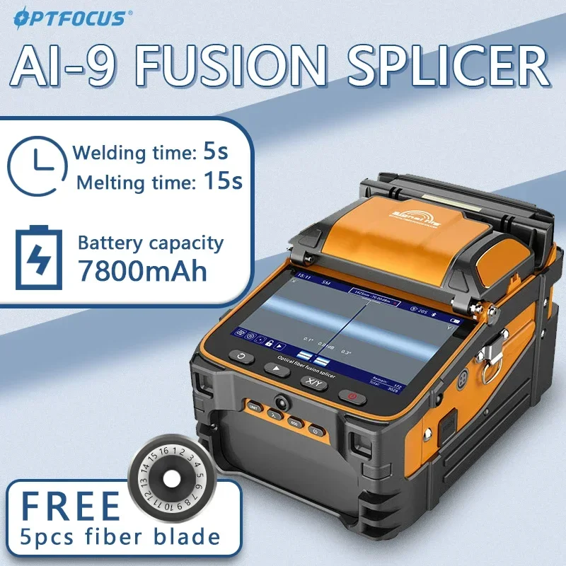 Signal Fire AI-9 Optical Fiber Fusion Splicer 10 Languages Fiber Welding High Precision Fusion Splicing Fiber Free Shipping