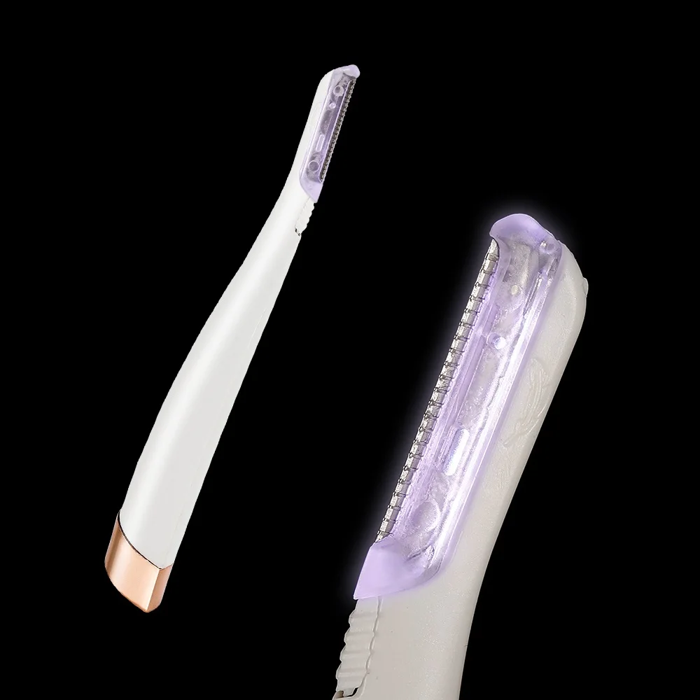 Eyebrow Trimmer Set LED Light Facial Epilator With 6PCS Replacement Blade Eyebrow Trimmer Face Hair Removal Razor Shaving Knife Eyebrow Shaver