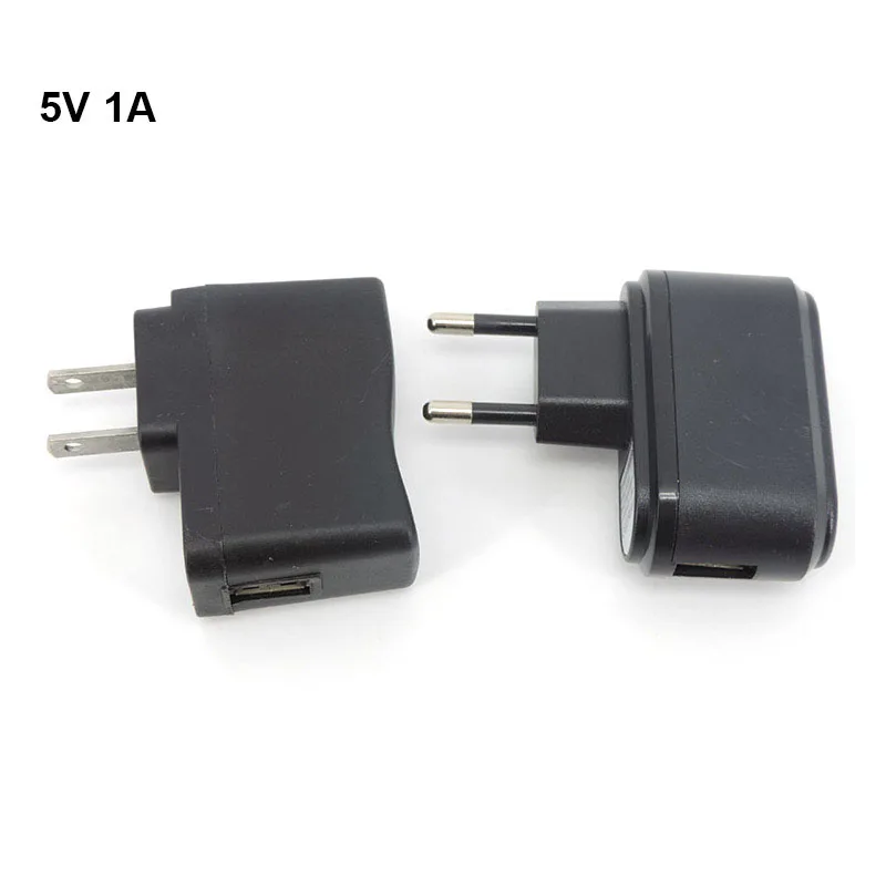 

AC to DC EU US plug 5V 1A 1000ma USB port Charging Power Adapter Supply plug for mobile phone Wall Charger 100V-240V led light c