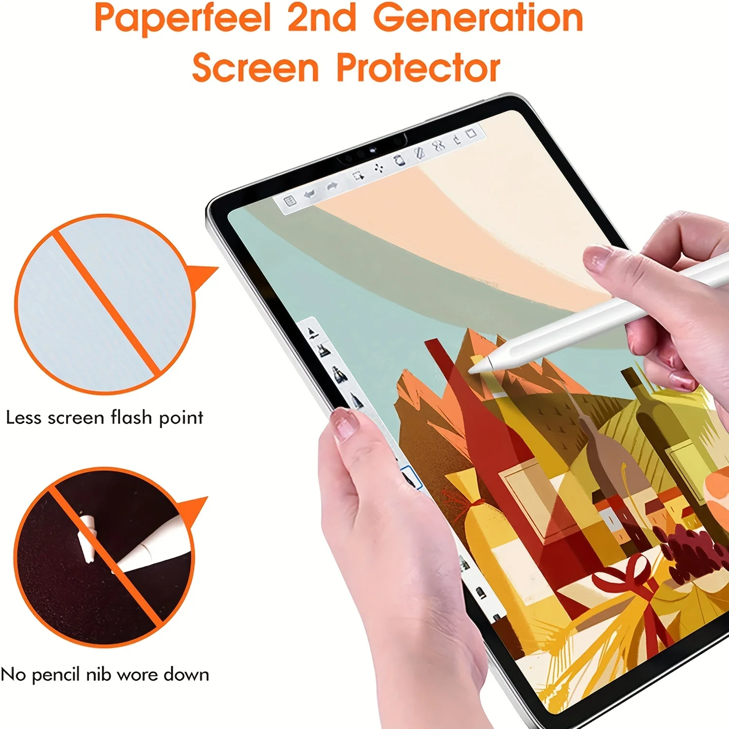 IPad Air 2 3 4 5 Pro 11 13 2024 mini 6 7th 8th 9th 10th 용 매트 스크린 보호대, 종이 쓰기 페인트 소프트 필름, 2 개