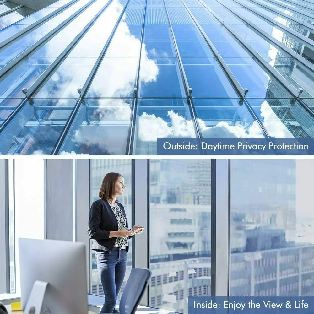 60x200cm One Way Mirror Window Film Reflective Home Privacy Solar Tint Foil Glass Sticker Heat Insulation Anti UV For Office