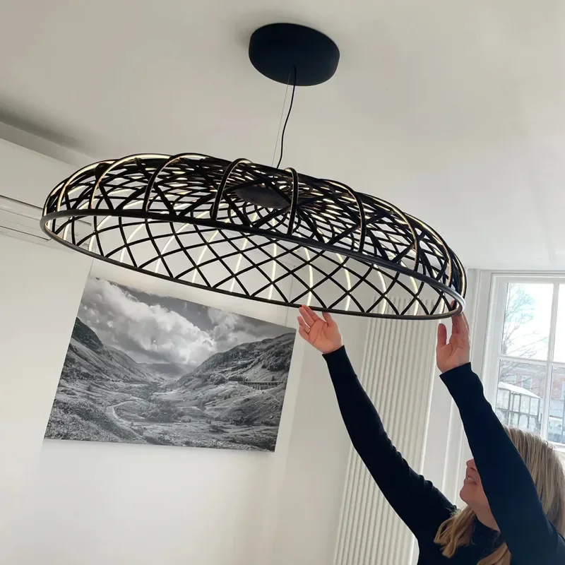 

Skynest Pendant Light Nordic foscarini Light Mesh Macaron lamp Living Room Staircase Restaurant Bar home decor aesthetic Light