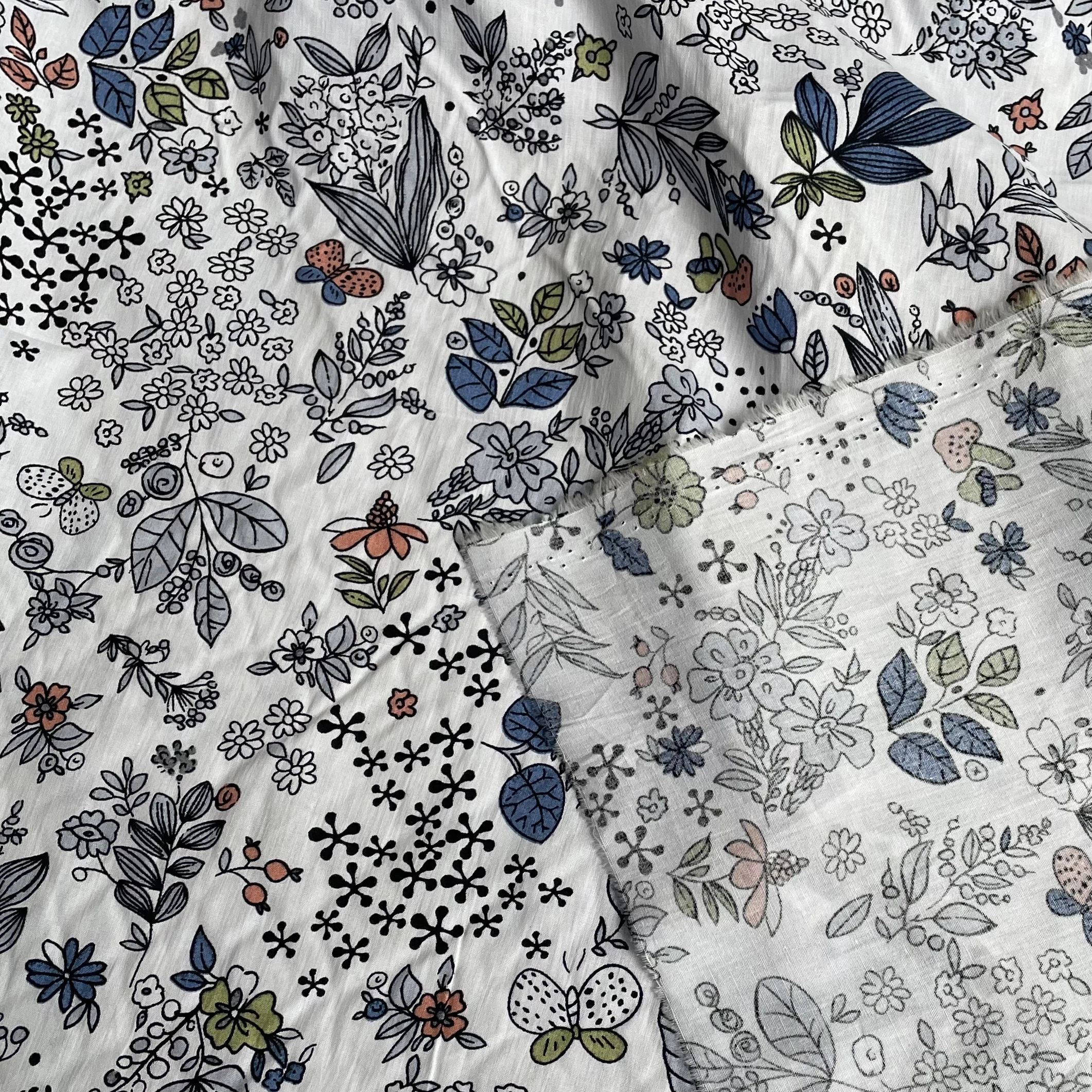 Cotton Fabric Meadow Song Floral Digital Printing Sewing Cloth Dresses Skirt Kids Designer 145X50cm