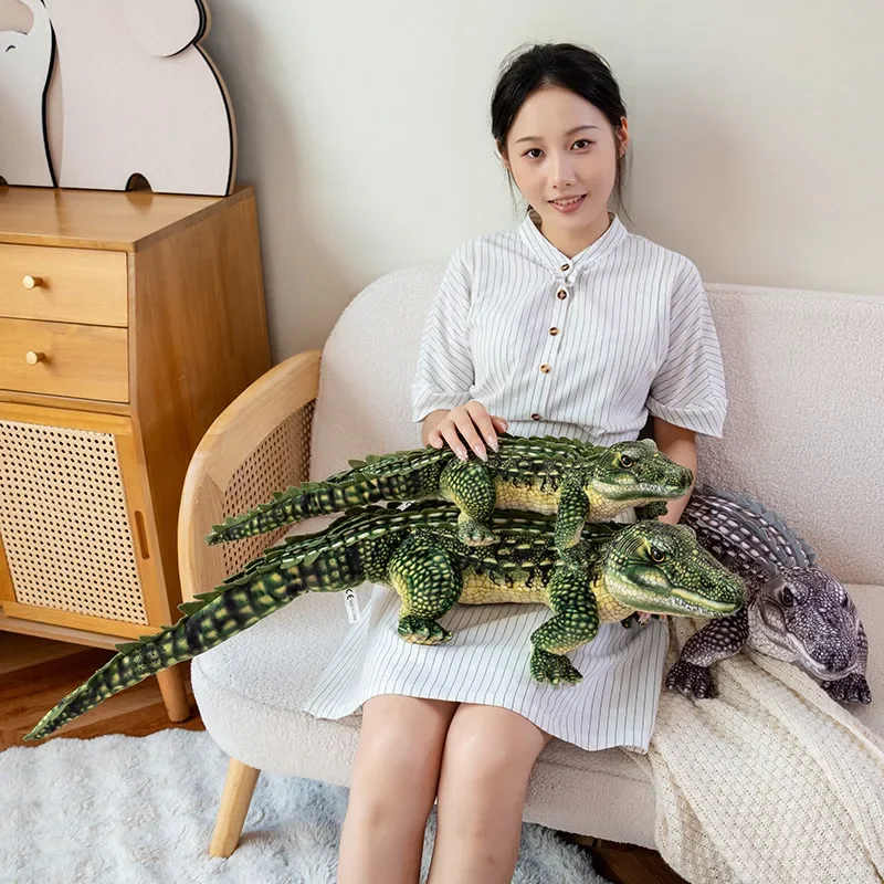 ReaListic Krokodil Plüschtier Flauschiges Stofftier Kissen Puppe Grün Riesiges Alligator Sofa Kissen Geburtstag Überraschungsgeschenk – Detail 9