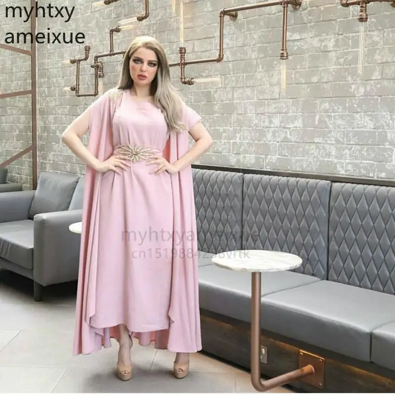 

Sexy Arrival Chiffon Plus Size Evening Dresses Ankle Length Arabic Gowns Vestido Mal Dress Party Robe Soiree Ever Pretty 2023