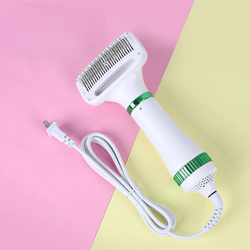 고양이 개 그루밍 헤어 드라이어 빗, 온도 조절 가능한 속도 빗, 저소음, 애완 동물 제품, 2-in-1 브러시