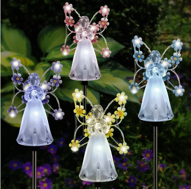 Solar Powered Angel Lights Waterproof Flash LED Light Lantern for Outdoor Garden Lighting Lawn Courtyard Christmas Decoration 1
