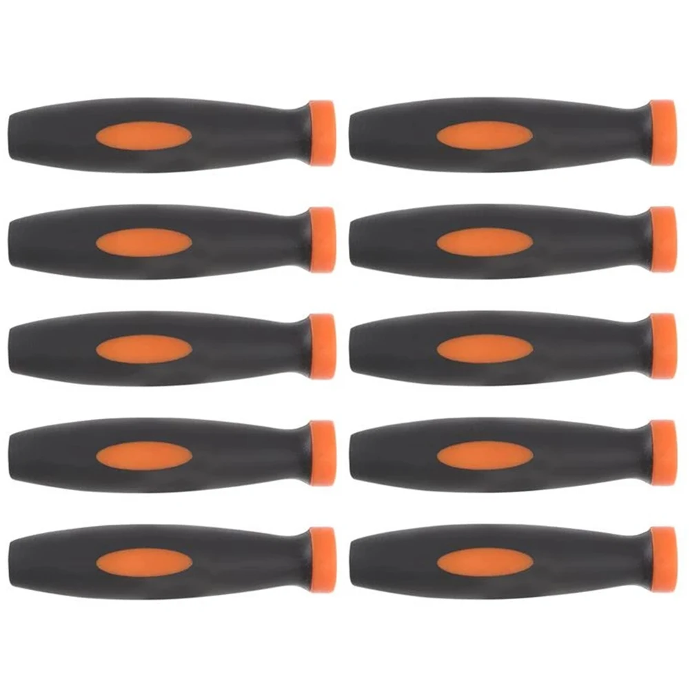 

Rubber Files Handles Handles File Home Replacements Rubber Smooth 10Pcs 2.36Inch Black+Orange Durable High Quality