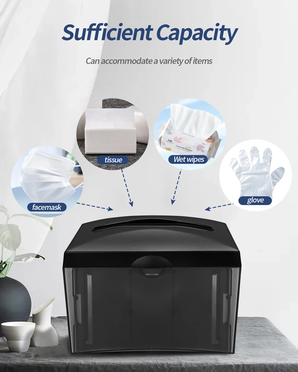 Lifting Napkin Holder for Table Home Commercial Tissue Box Transparent Toilet Paper Container Wipes Organizer with Card Slot 5