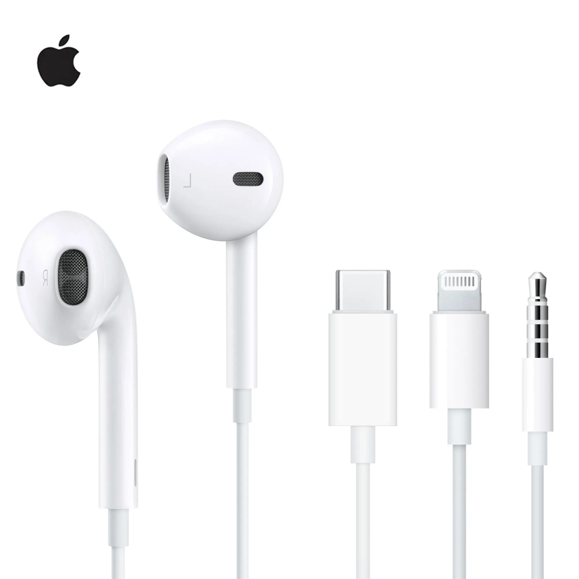 سماعات أذن أصلية من Apple مع سماعات أذن سلكية 3.5 ملم Lightning USB-C لهاتف iPhone 16 Pro Max 15 14 13 12 11 X XS XR 8 7 Plus