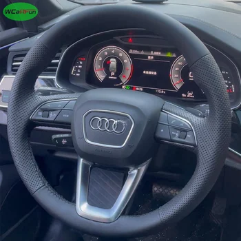 Coprivolante per auto morbido con treccia per volante in pelle artificiale antiscivolo per Audi A3 A4 A5 Q3 Q5 Q7 Q8 SQ5