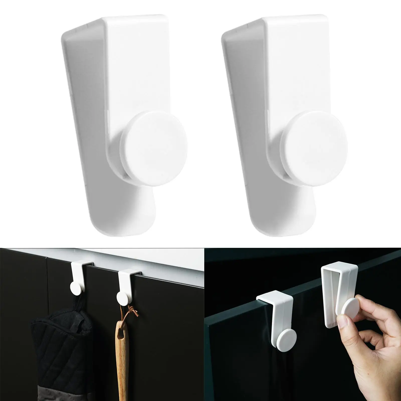 

2Pcs Heavy Duty Door Hooks Over Door Towel Holder for Closet Kitchen Cabinet