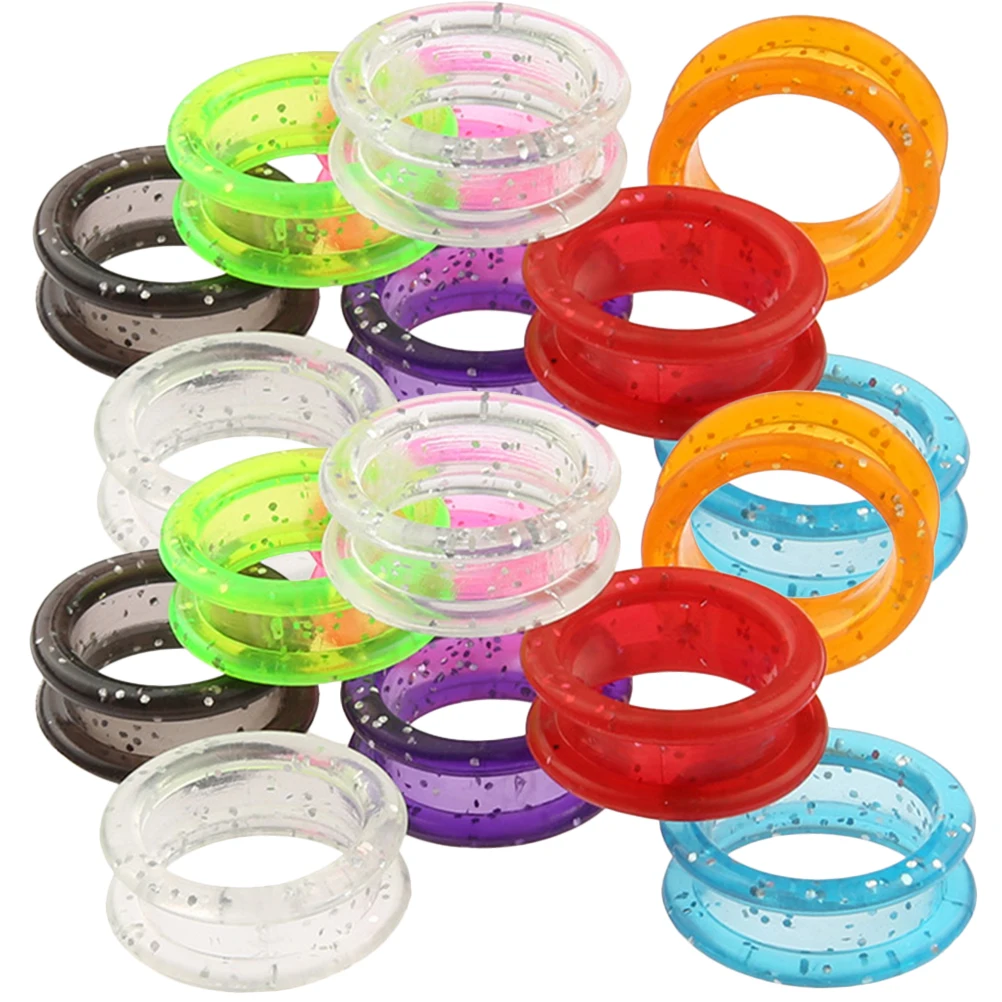 16pcs Grooming Professional Professional Silicone Finger Ring Scissor Finger Ring Barber Hair Shears Finger Insert Finger