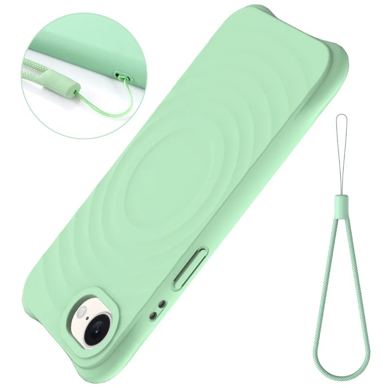 Microfiber Ripple Liquid Silicone Magnetic Case with Matte Finish