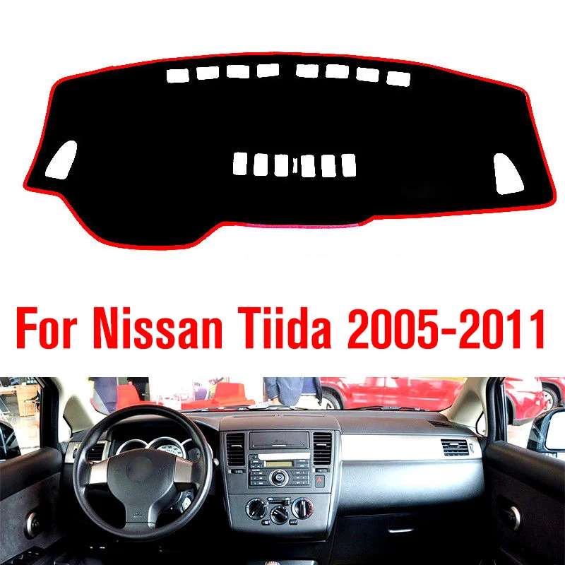 For Nissan Tiida C11 2005 2011 Car Dashboard Cover Avoid Light Pad Instrument Panel Mat Carpets