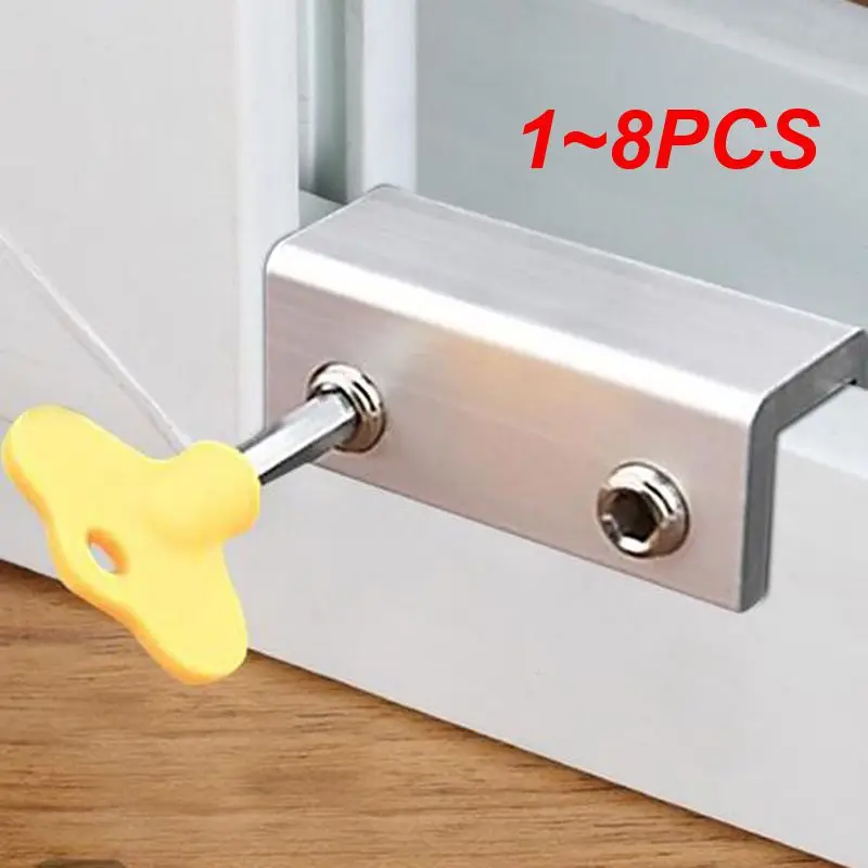 Aluminum Alloy Window Lock Stopper Sliding Window Anti-theft lock Window Sliding Door Baby Kids Child Safety Doors Lock