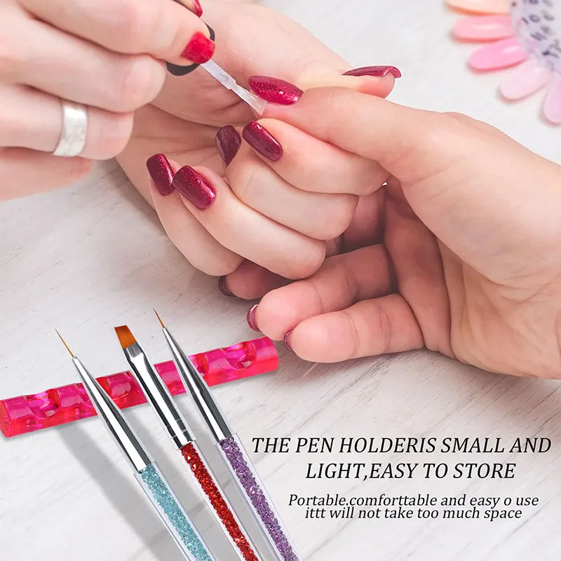 5 Grids Nail Brush Rack Shelf Organizer Colorful Pen Rest thumbnail 11