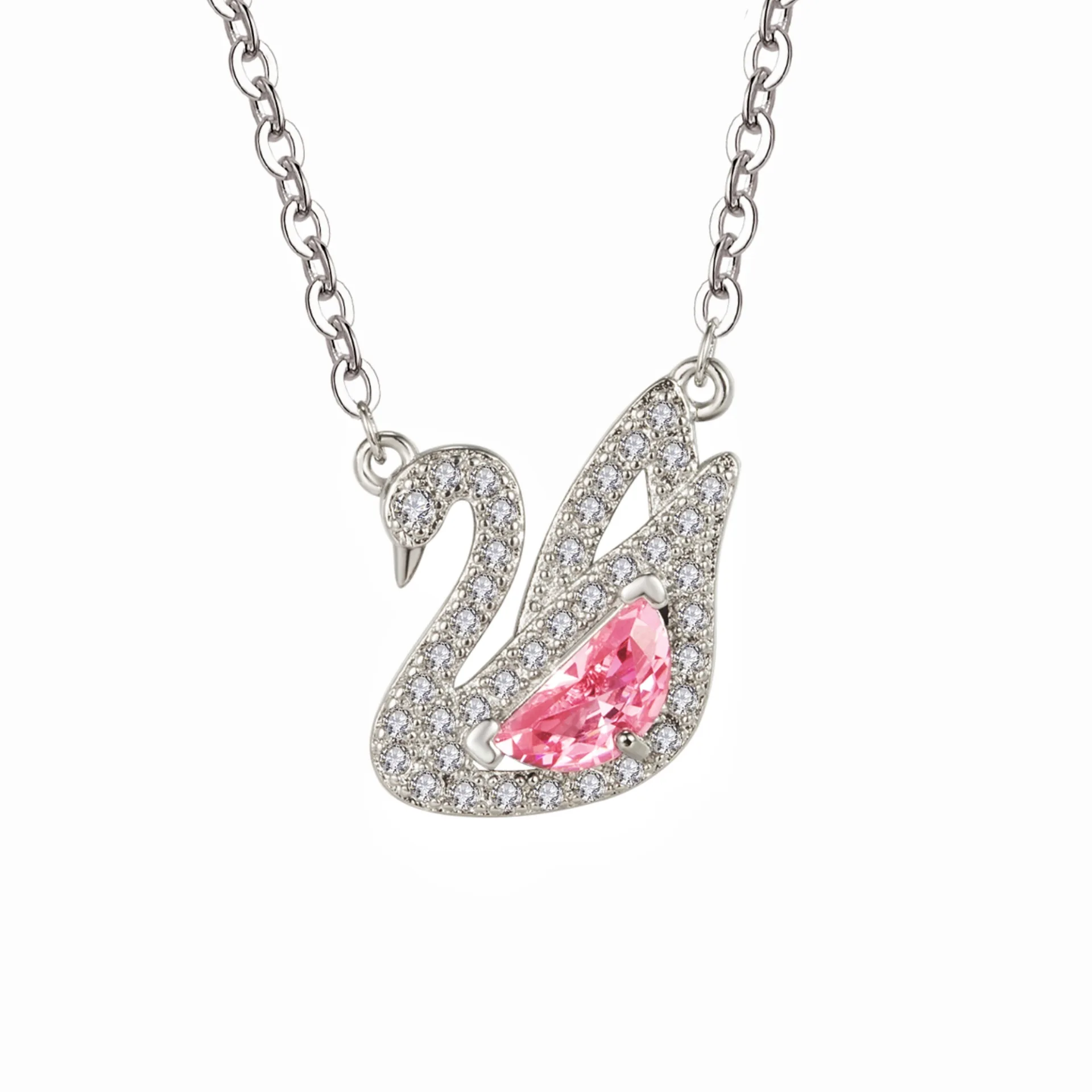 Pink Swan Necklace Pendant for Women and Girl in True Beauty