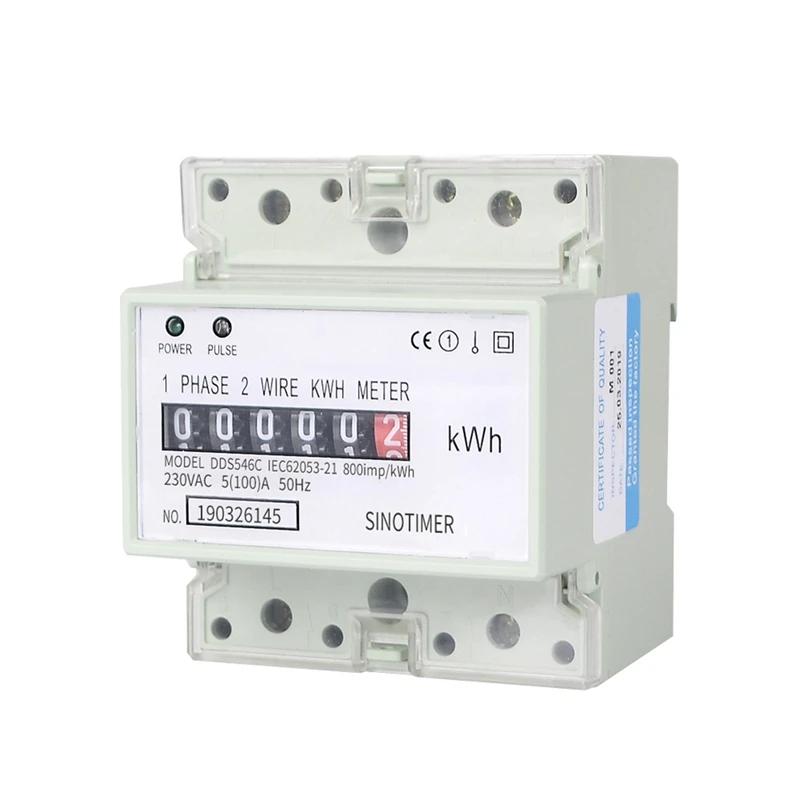 Electric Single Phase Two Wire Energy Meter AC 220V 100A Kwh Counter Consumption Analog Electricity Wattmeter
