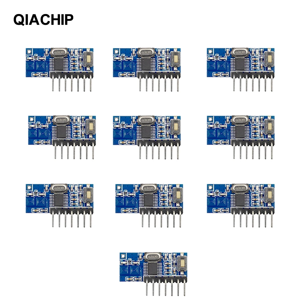 QIACHIP x10 433 МГц 4CH RF код обучения 1527 декодер приемник 4 кнопки дистанционного