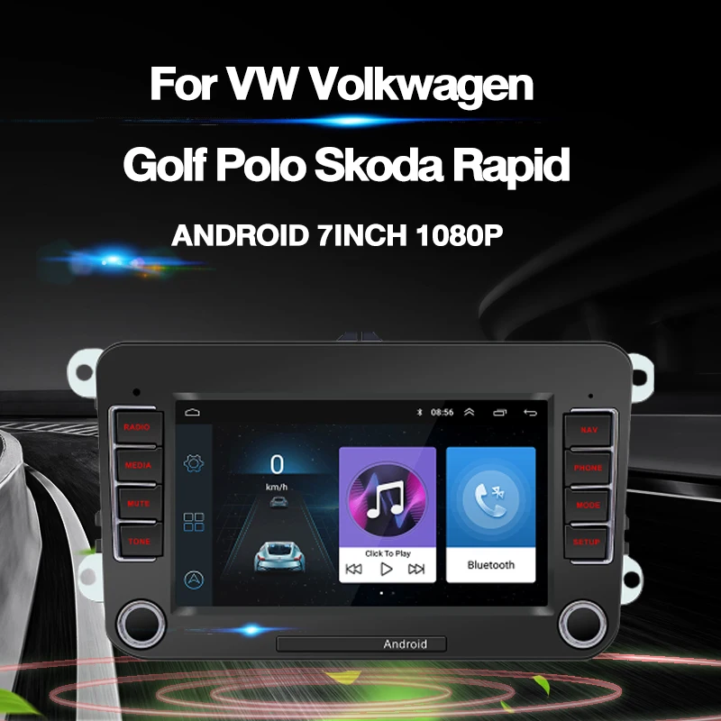 

2 Din Android 7inch Car Stereo Radio Bluetooth Screen Multimedia GPS WiFi MP5 Player FM Audio For VW Golf MK5 MK6 Jetta RCD330