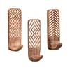 3 Pack Non-Destructive Wood Wall Hooks - Adhesive Wall Hooks - Boho Decorative Wall Hooks 1