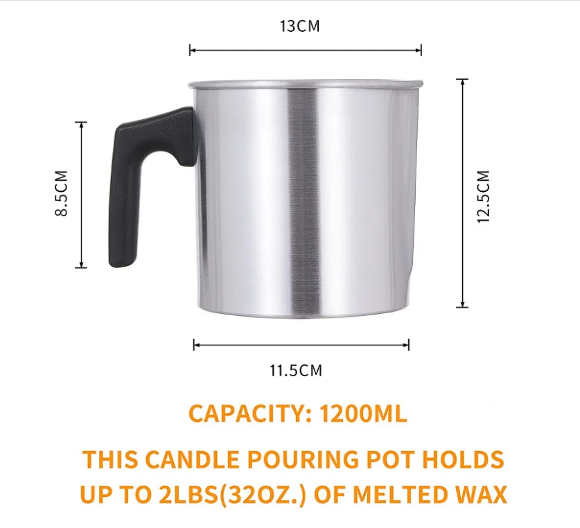 1.2/3L Candle Melting Pot Wax Melting Cup Wax Melting Pot Candle Making  Pouring Pot For Home DIY Stainless Steel Candle Store - AliExpress