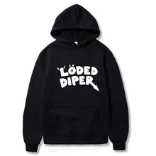 

LODED DIPER DIARY OF A WIMP KID autumn Polar fleece Letter printing hoodie Sweatshirt men street Harajuku Hoodie men clothing