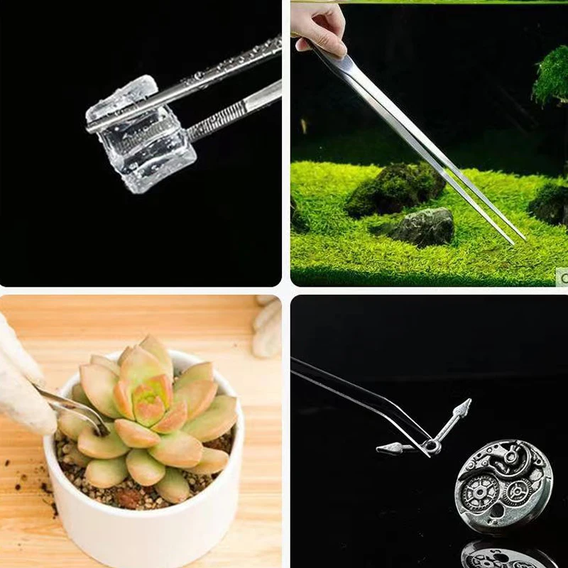 Stainless Steel Tweezer Bonsai Tools Aquarium Clip Long Tongs 2pcs Perfect for Repairing Barbecue DIY Beaded Jewelry Tool for tweezer tool,barbecue tweezers