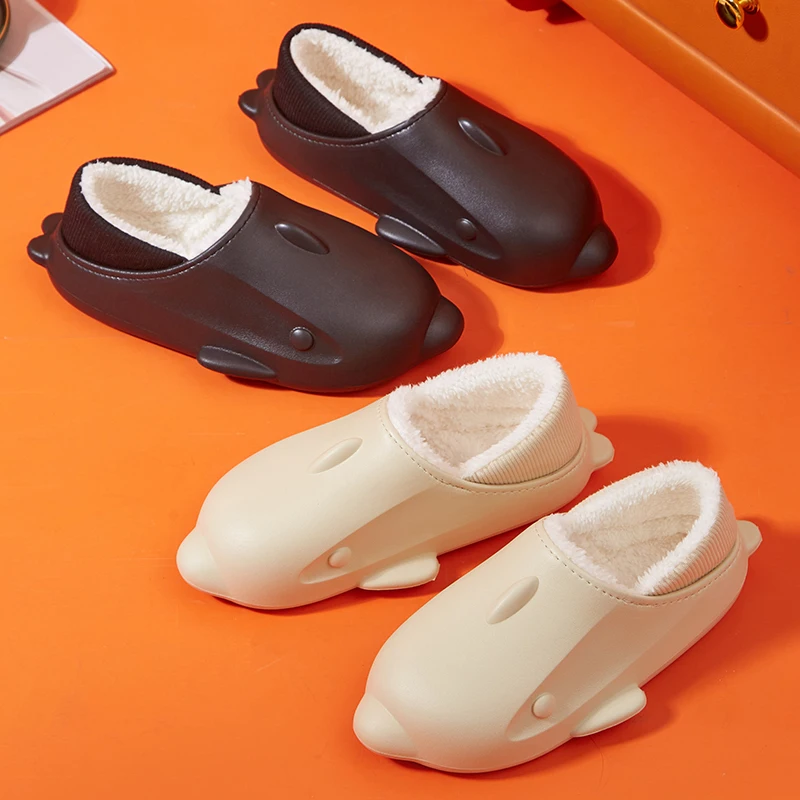 Top Selling Warm Winter Slippers Casual Waterproof Fur Slides Fluffy House Indoor Unisex Winter Shoes Green Home Cotton Shoes