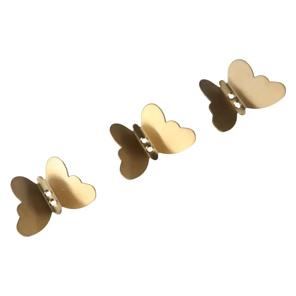 Stainless Steel Butterfly Shaped Wall Hanger Gold/Silver/Black Sturdy Towel Hangers Wall Mounted Anti-rust Key Holder Rack Hats 5