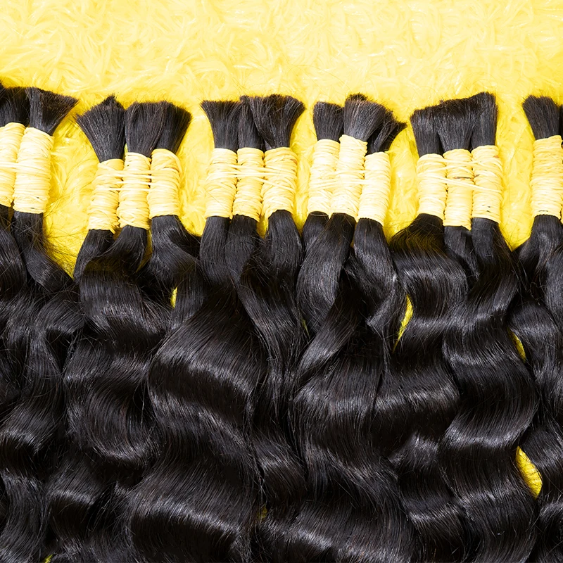 hair suppliers bulk Human Hair No Weft Full End Virgin Bulk Human Hair For Braiding More Opened Curly