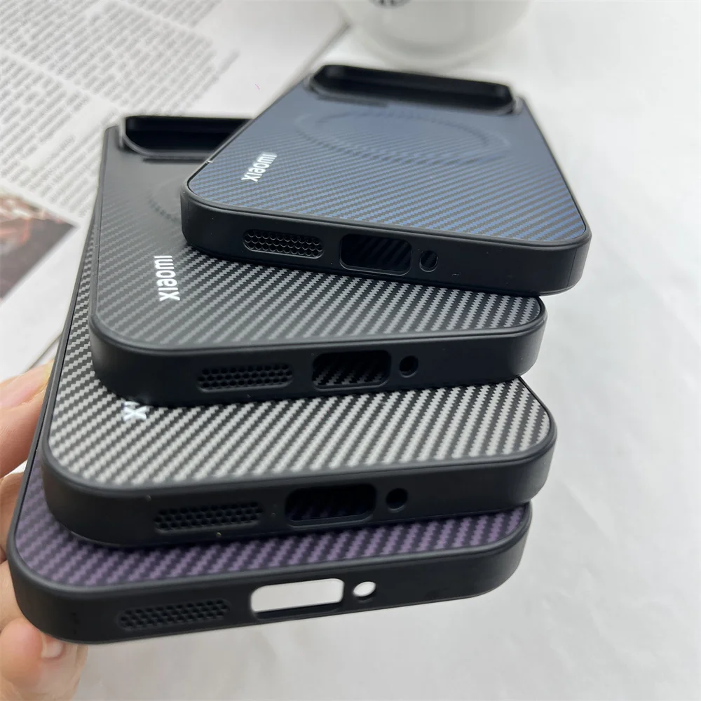 Luxury Carbon Fiber Magnetic Phone Case with Magsafe Compatibility