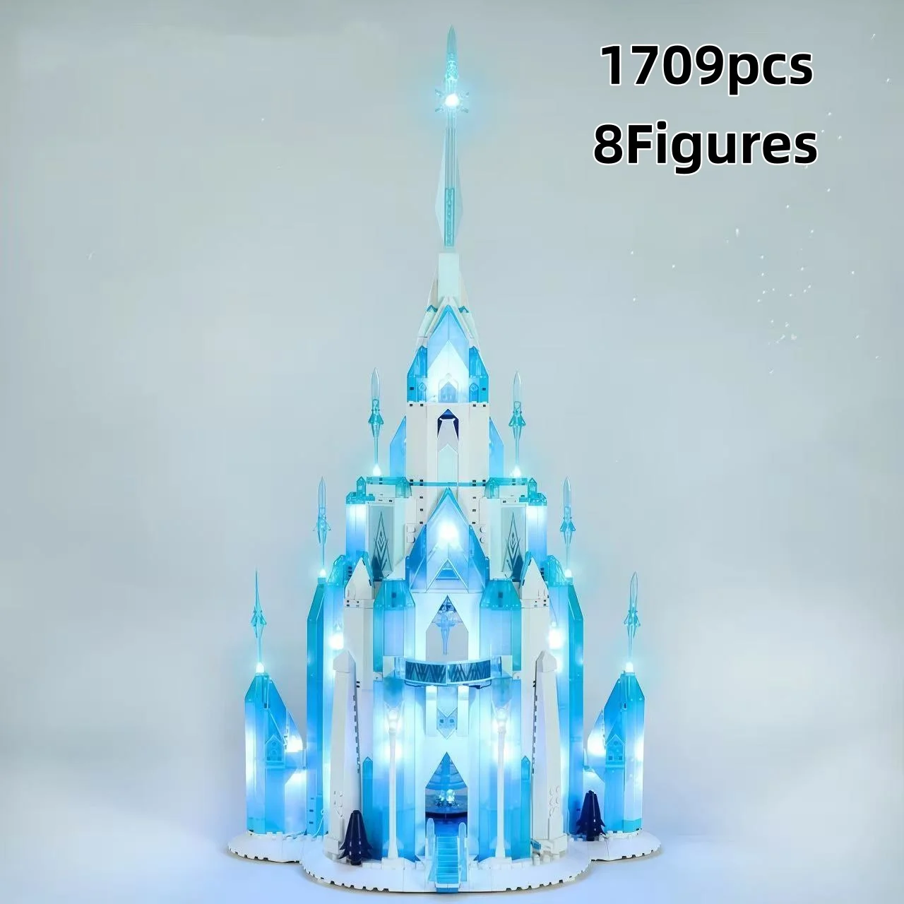 Château de Glace Lumineux 1709 Pièces - 8 Figurines