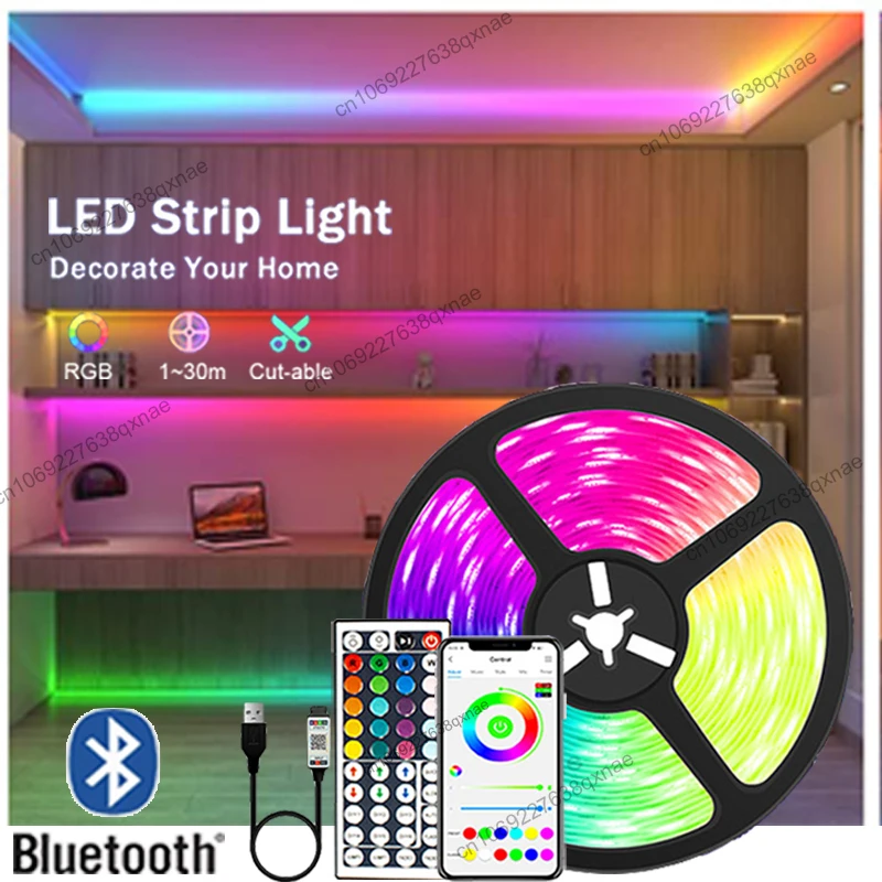 

1-5m 10m 20m 30M Bluetooth LED Strip Lights RGB 5050 Led Tape for Room Decoration Ice Light Music Remote TV Backlight Luces Led